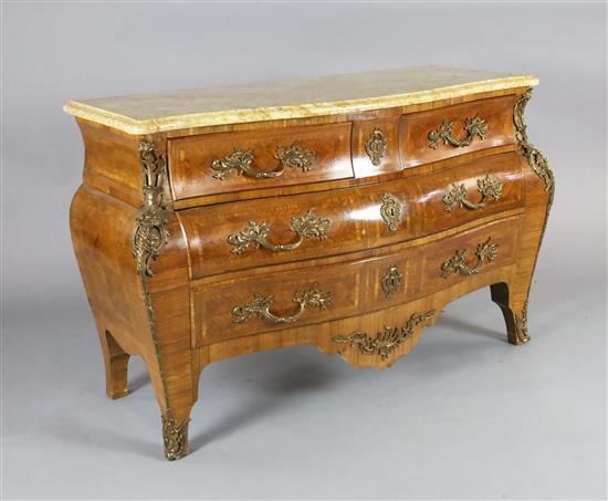 A Louis XV style kingwood bombe commode, W.4ft 8in. D.2ft H.3ft